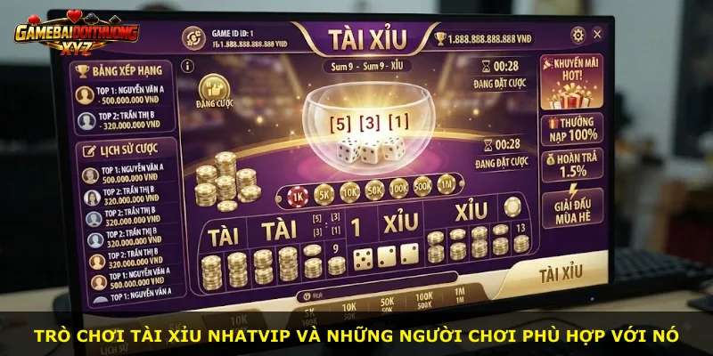 Trò chơi Tài Xỉu Nhatvip và những người chơi phù hợp với nó